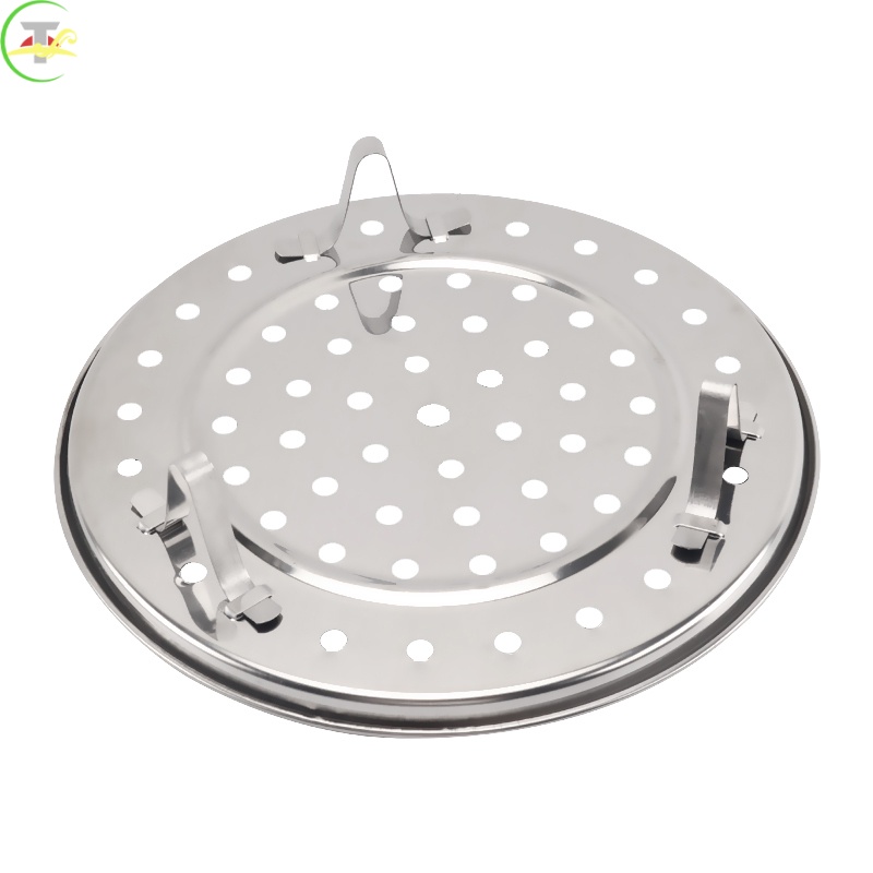 Giá Hấp Bánh Bao Hình Tròn Bằng Thép Không Gỉ Kèm Chân Đế Tháo Rời Tiện Dụng Cho Nhà Bếp