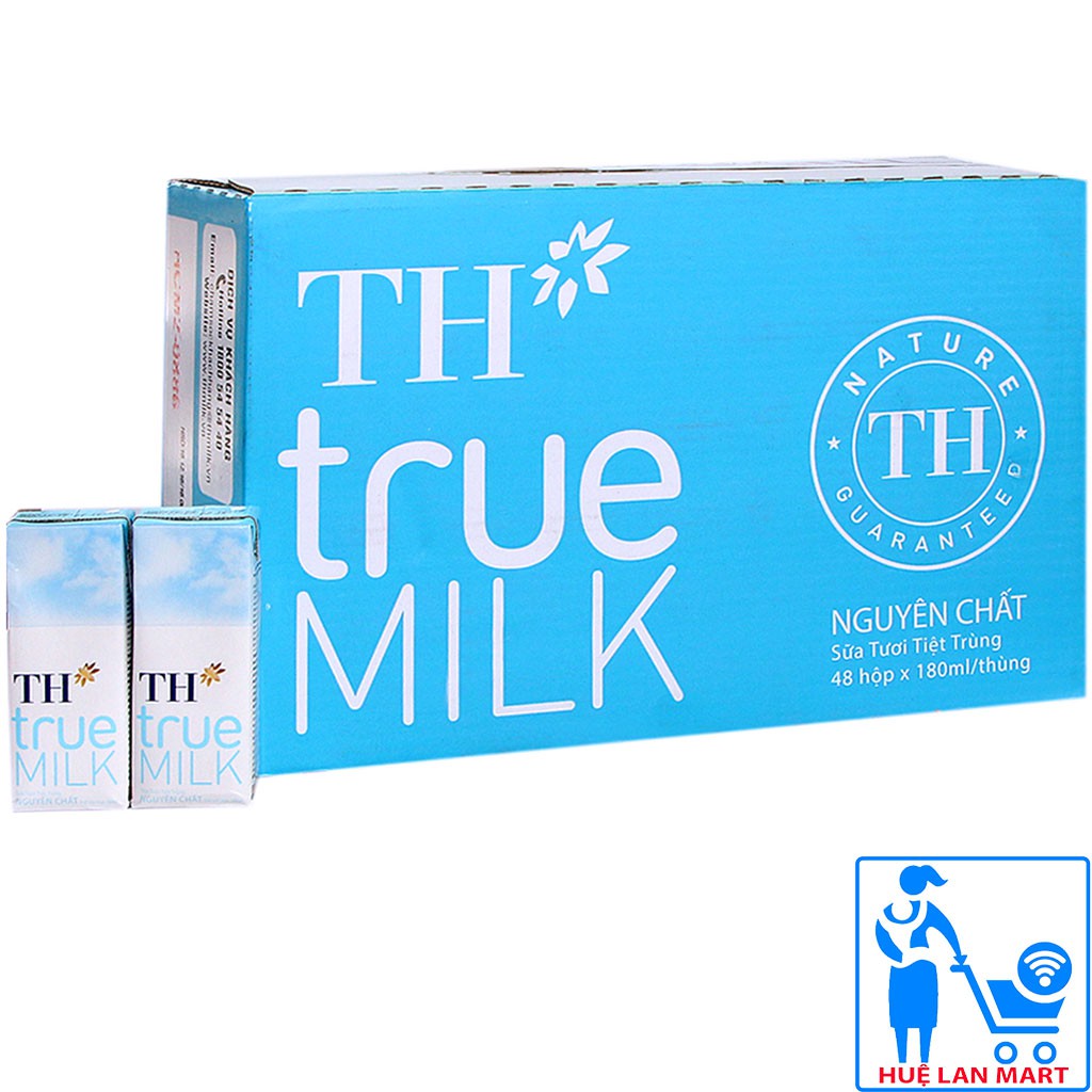 [CHÍNH HÃNG] Sữa Tươi Tiệt Trùng TH True Milk Nguyên Chất Thùng 48 Hộp x 180ml