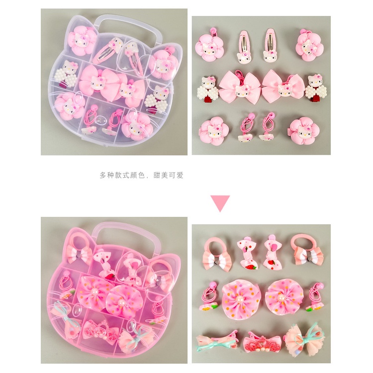 Hộp kẹp tóc nơ kitty xinh xắn cho bé gái