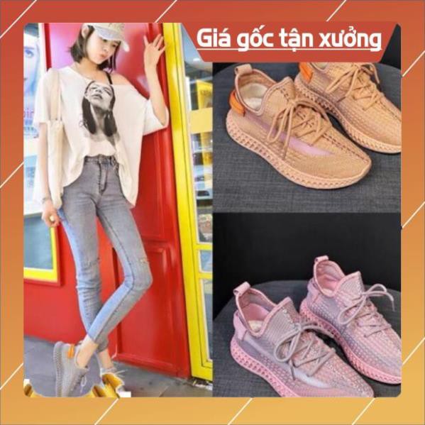 Free ship (S129) Giầy thể thao nữ cổ bẻ, đế dẻo lỗ rỗ