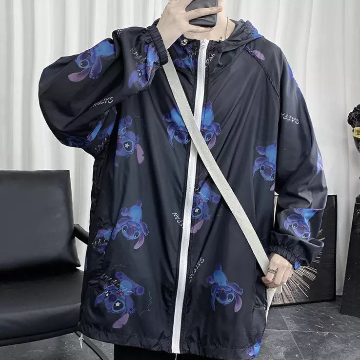 Áo khoác dù unisex form rộng 3D Hoạt Hình, nam nữ ulzzang WIND
