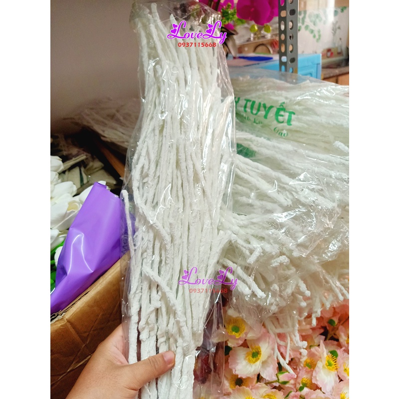 Cành Tuyết Trắng Dẻo Size 60cm trang trí điểm phụ kiện ngành hoa
