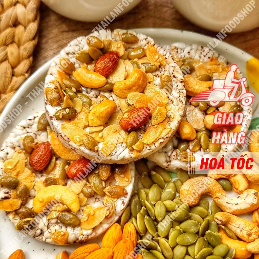 Bánh Nổ Gạo Lứt ( Cốm Gạo Lứt ) Mix Hạt Dinh Dưỡng ( Bánh Healthy Siêu Hot ) - Túi 250gram