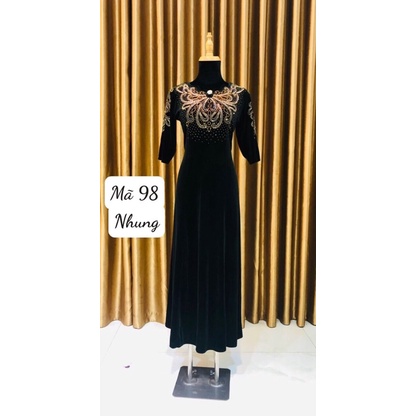 ĐẦM DẠ HỘI TRUNG NIÊN VẢI NHUNG CAO CẤP M98
