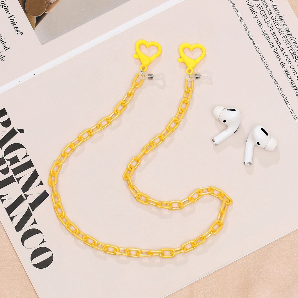 Dây Xích acrylic Nối Dài Mặt Kính Có Khóa Hình Trái Tim diy Cho Người Lớn/Trẻ Em