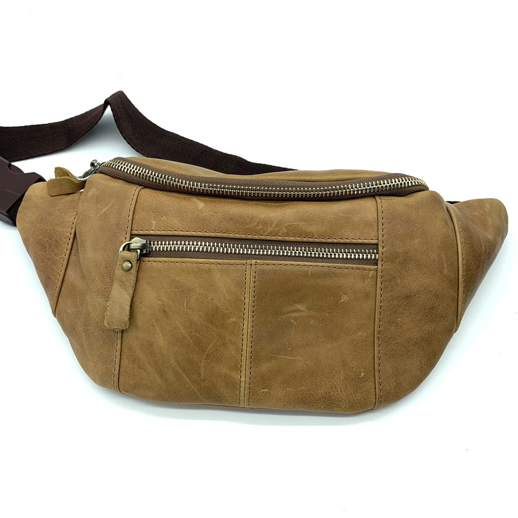 Túi Đeo Chéo Nam Nữ, Túi bao tử da bò thật 100%, Bảo hành 24 tháng King Leather