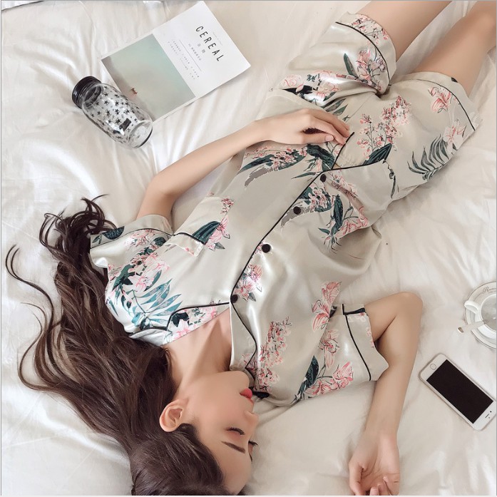 [Cao Cấp] ĐỒ NGỦ NỮ. Đồ Mặc Nhà Cho Nữ Lụa Họa Tiết Hoa Cộc Tay. Đồ Ngủ Pijama Bán Chạy Được Yêu Thích Nhất - HOA | BigBuy360 - bigbuy360.vn