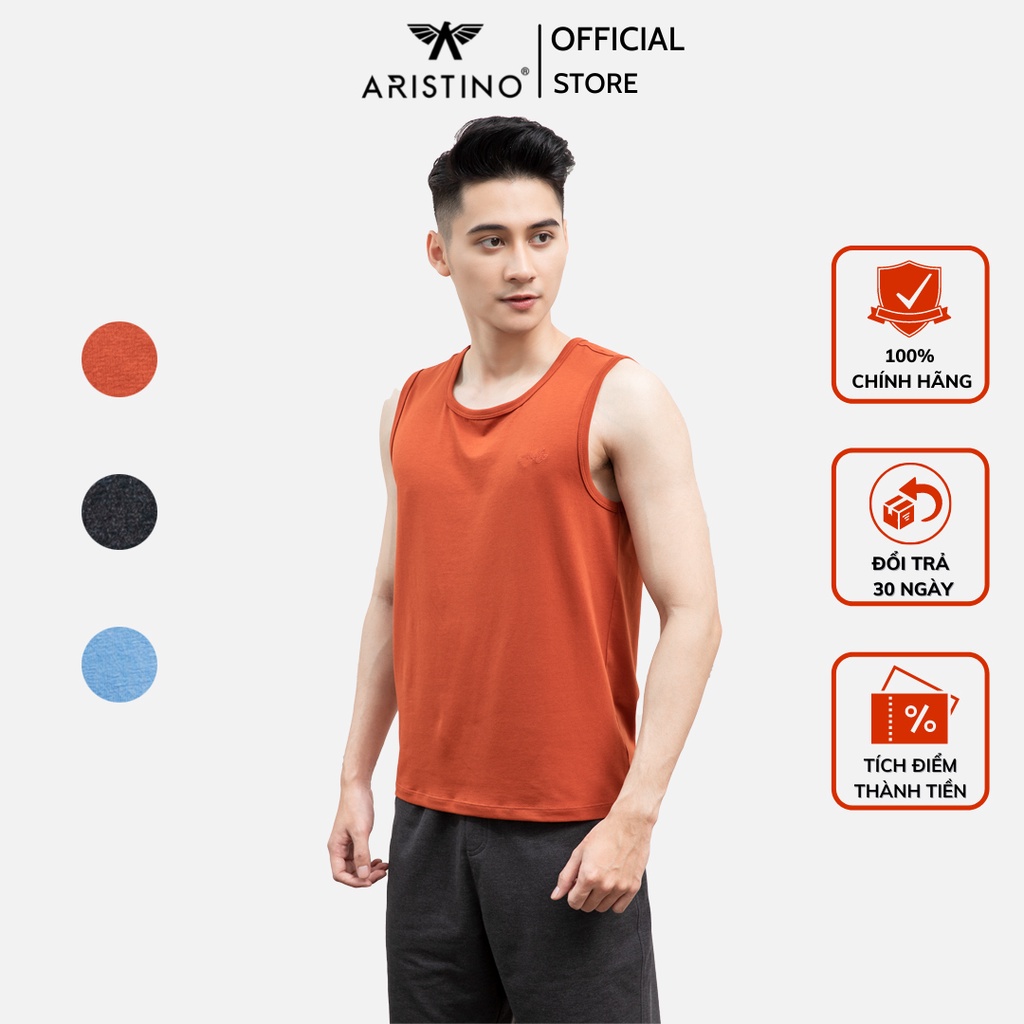 Áo tank-top nam Aristino cổ tròn thoải mái, chất liệu mềm nhẹ, thấm hút tốt - ATT009S1