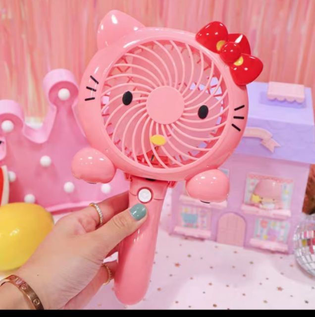 Quạt mini cầm tay HELLO KITTY sạc USB