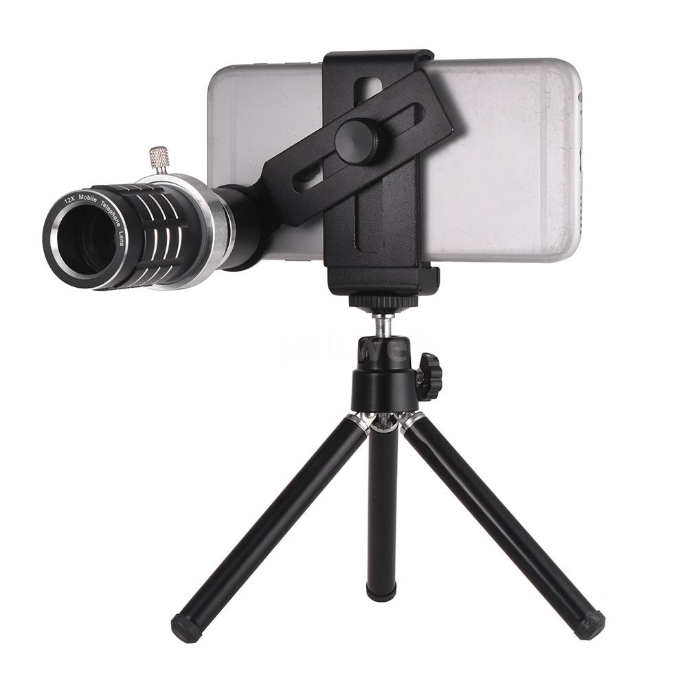 18X Optical Zoom Mobile Phone Telephoto Lens with Tripod for iPhone Samsung HTC Nokia Sony Black