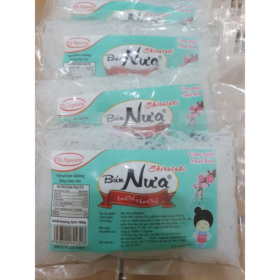 Bún Nưa Keto Das Vị Nguyên 160g - Gói nhỏ dễ sử dụng