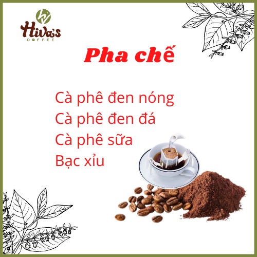 Cà phê Phin Giấy nguyên chất HIVA'S COFFEE (Hộp 10góix15gr) Đậm đà hậu vị, thơm đặc trưng phù hợp đi làm, du lịch | BigBuy360 - bigbuy360.vn