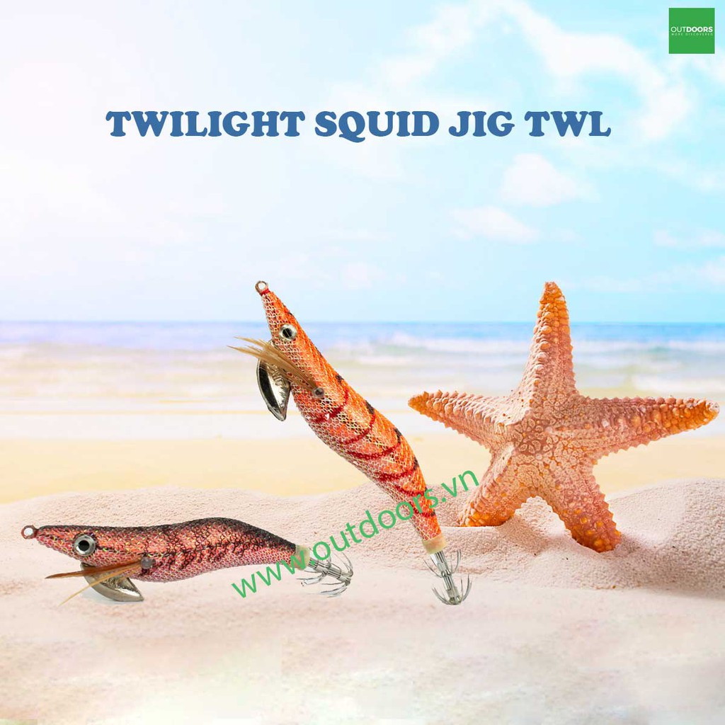 Mồi giả câu mực phát sáng ban đêm/ Mồi câu cá giả hình tôm chuyên câu Jig (Twilight Squid Jig TWL)