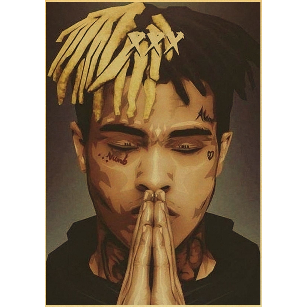 Poster Hình Ca Sĩ Rapper Xxxtentacion Phong Cách Retro