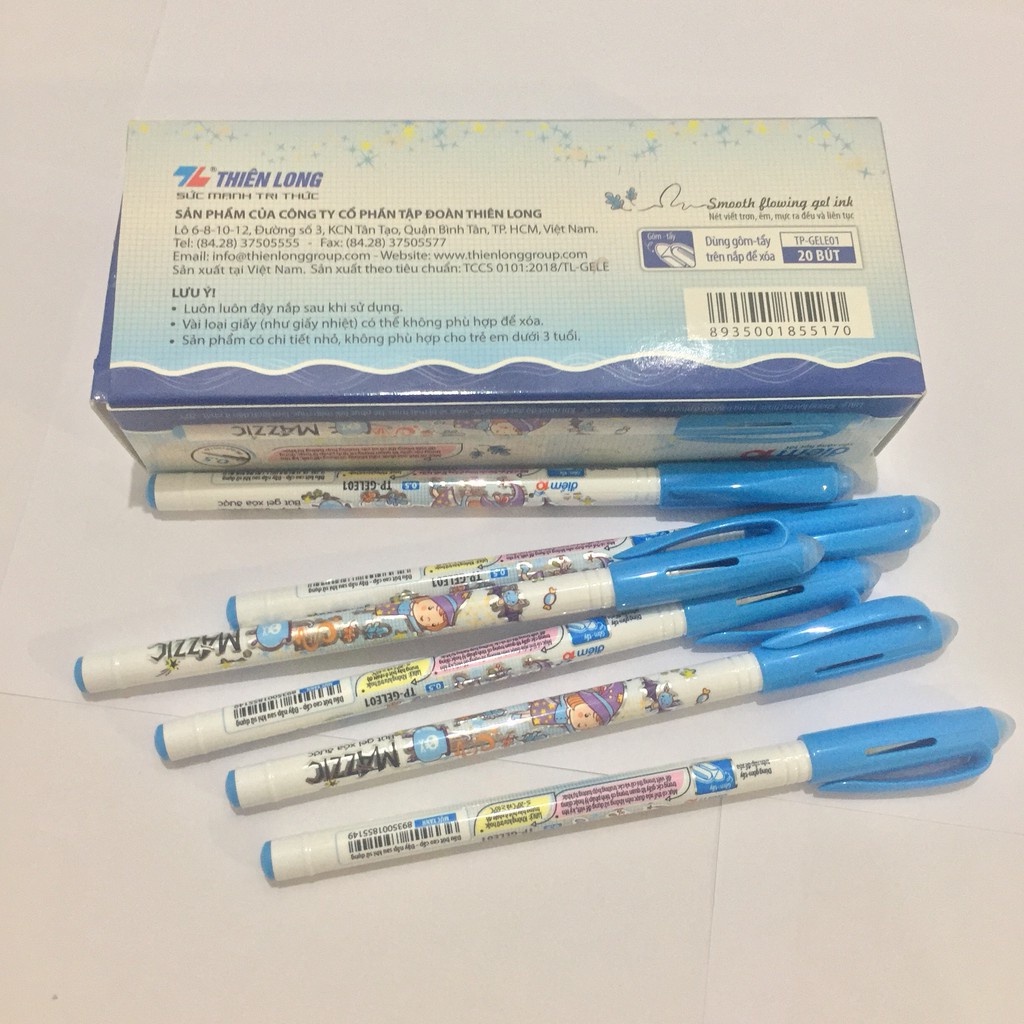 Hộp 20 bút gel xóa được Thiên Long TP-GELE01 nét 0.5mm