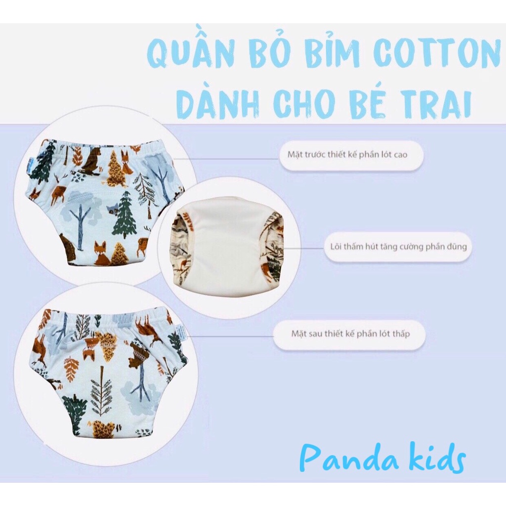 Quần Bỏ Bỉm Vải PANDA KIDS Siêu THấm Hút Dành Cho Bé Từ 4-22KG