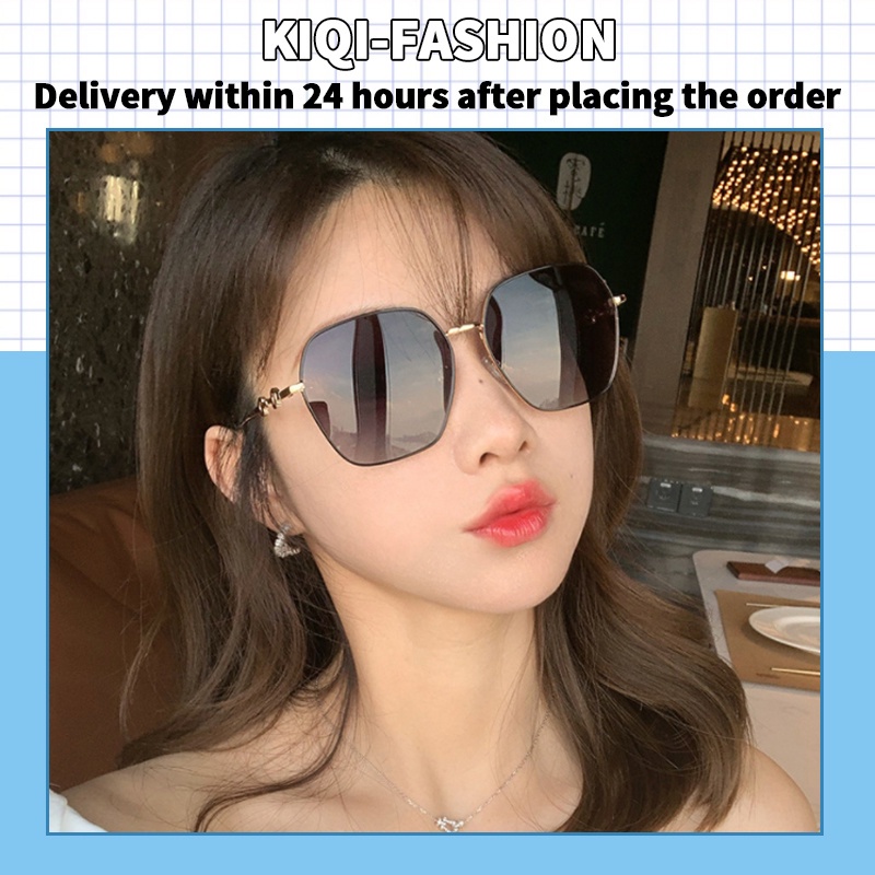 (KIQI-FASHION) COD Kính Mát Gọng Kim Loại Chống Tia UV400 Phong Cách Hàn Quốc Mới