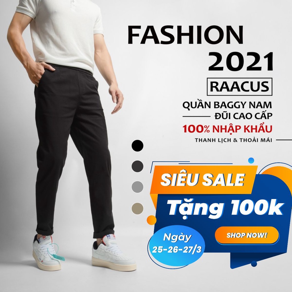 Quần baggy nam Raacus dáng suông, quần dài nam baggy thể thao ống rộng thời trang cao cấp – Q020