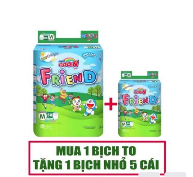 Tã quần Goon Friend M58- L48- XL42- XXL 34 tặng bịch nhỏ 5 miếng