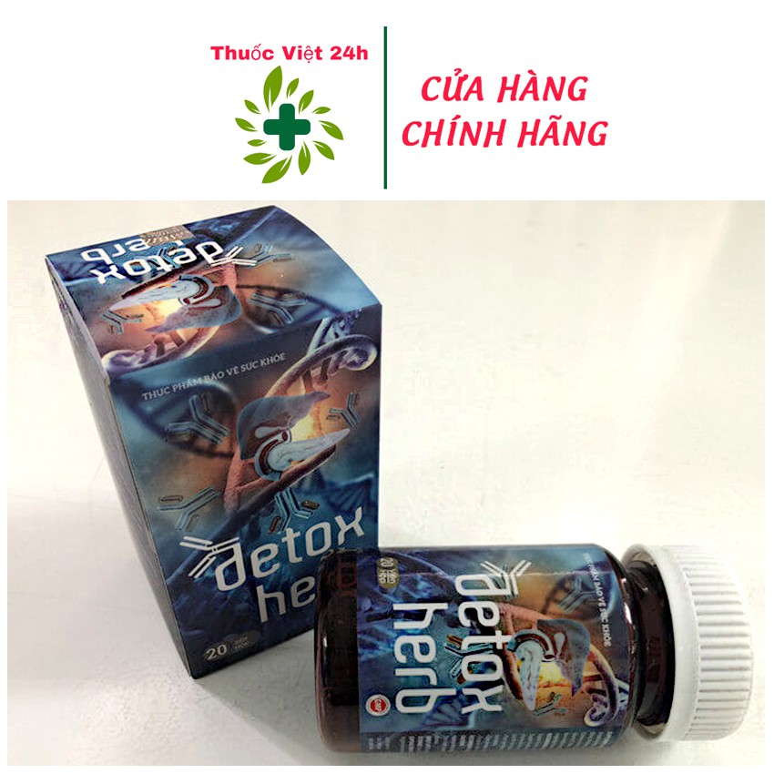 Detoxherb (Hộp 20 viên) Detox herb - Diệt ký sinh trùng thanh lọc cơ thể, phục hồi hệ vi sinh đường ruột - thuocviet24h