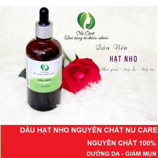 Dầu Hạt Nho Nguyên Chất Nu Care 100ml dưỡng da, giảm thâm, sáng mịn