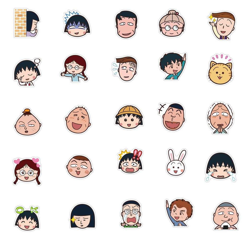 J· Bộ Hình Dán Chống Thấm Chibi Maruko-Chan, 50 tờ/bộ