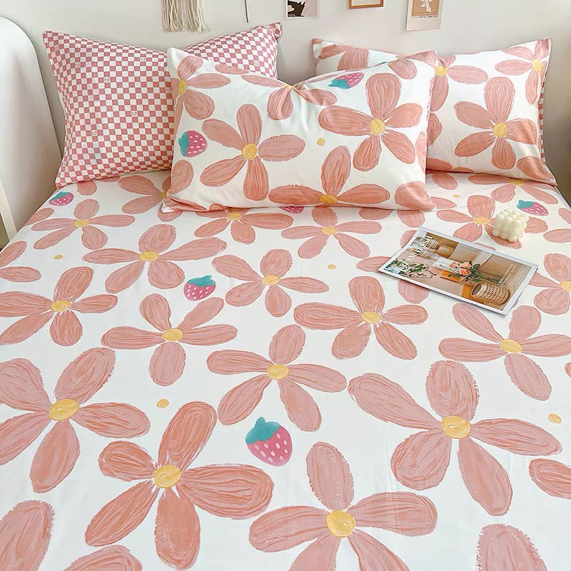 Ga Gối Cotton 100% Hoa Lá APLIMART Gồm Ga Giường Và 2 Vỏ Gối Nằm Không Khóa Kéo Chất Liệu Mềm Mịn- Thoáng Mát