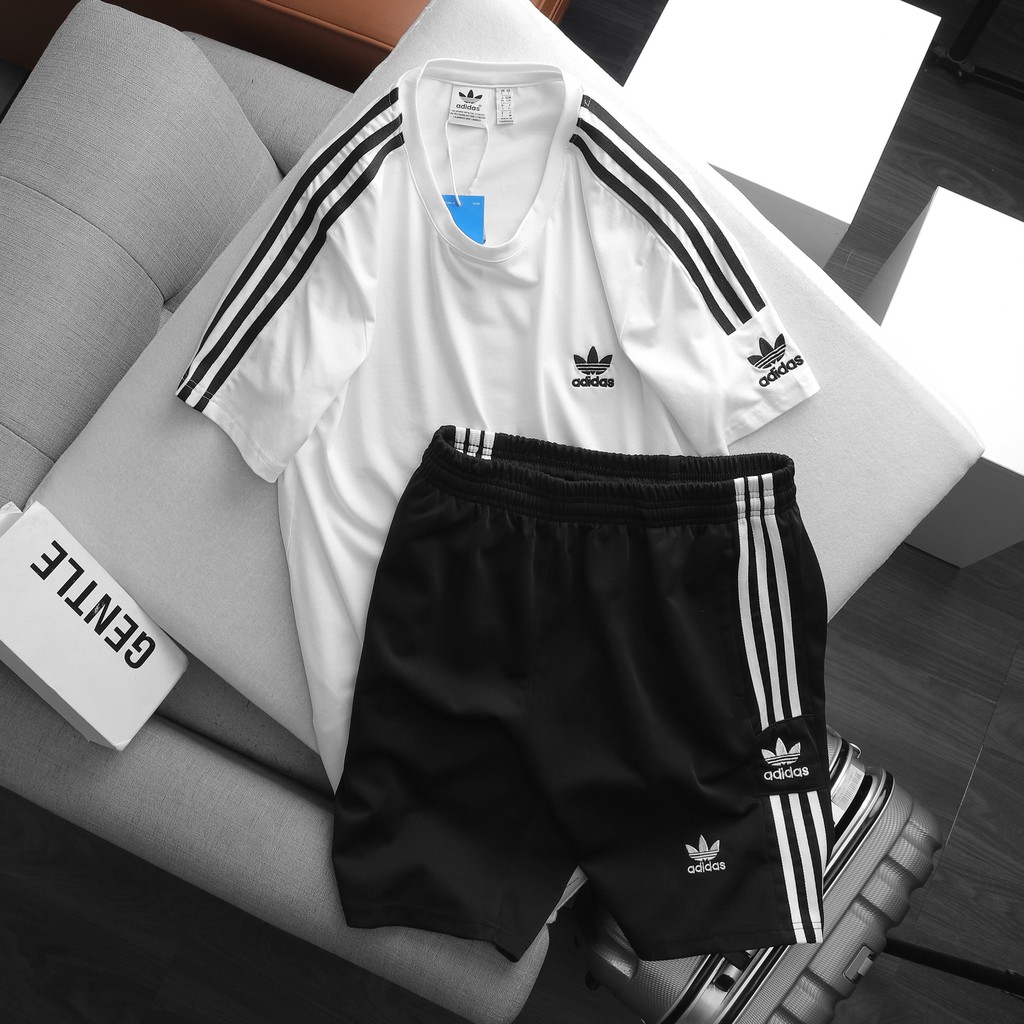 Bộ Quần Áo Thể Thao Nam Thun Cao Cấp, Bộ Adidas Nam Mùa Hè Cộc Tay Thun Lạnh Năng Động