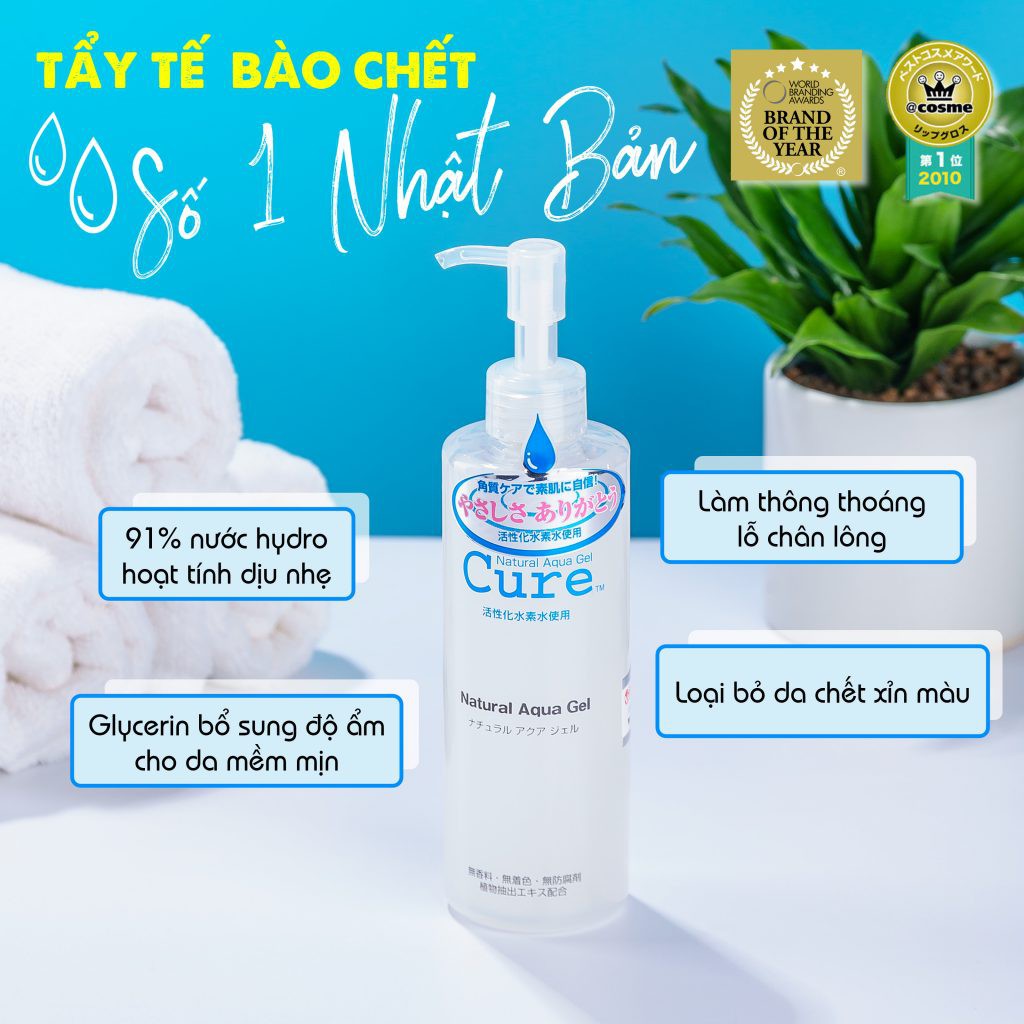 [Mã FMCGMALL -8% đơn 250K] Gel Tẩy Tế Bào Chết Natural Aqua Gel Cure (250g) | BigBuy360 - bigbuy360.vn