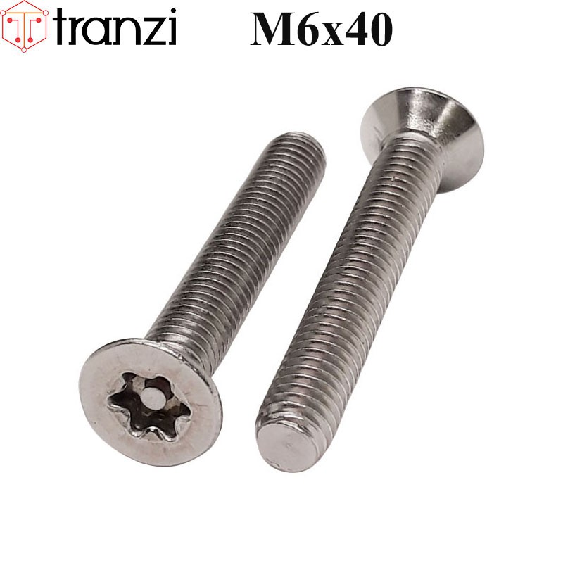Vít hoa thị 6 cạnh đầu bằng inox 304 có nhân M6x40 - túi 10 cái