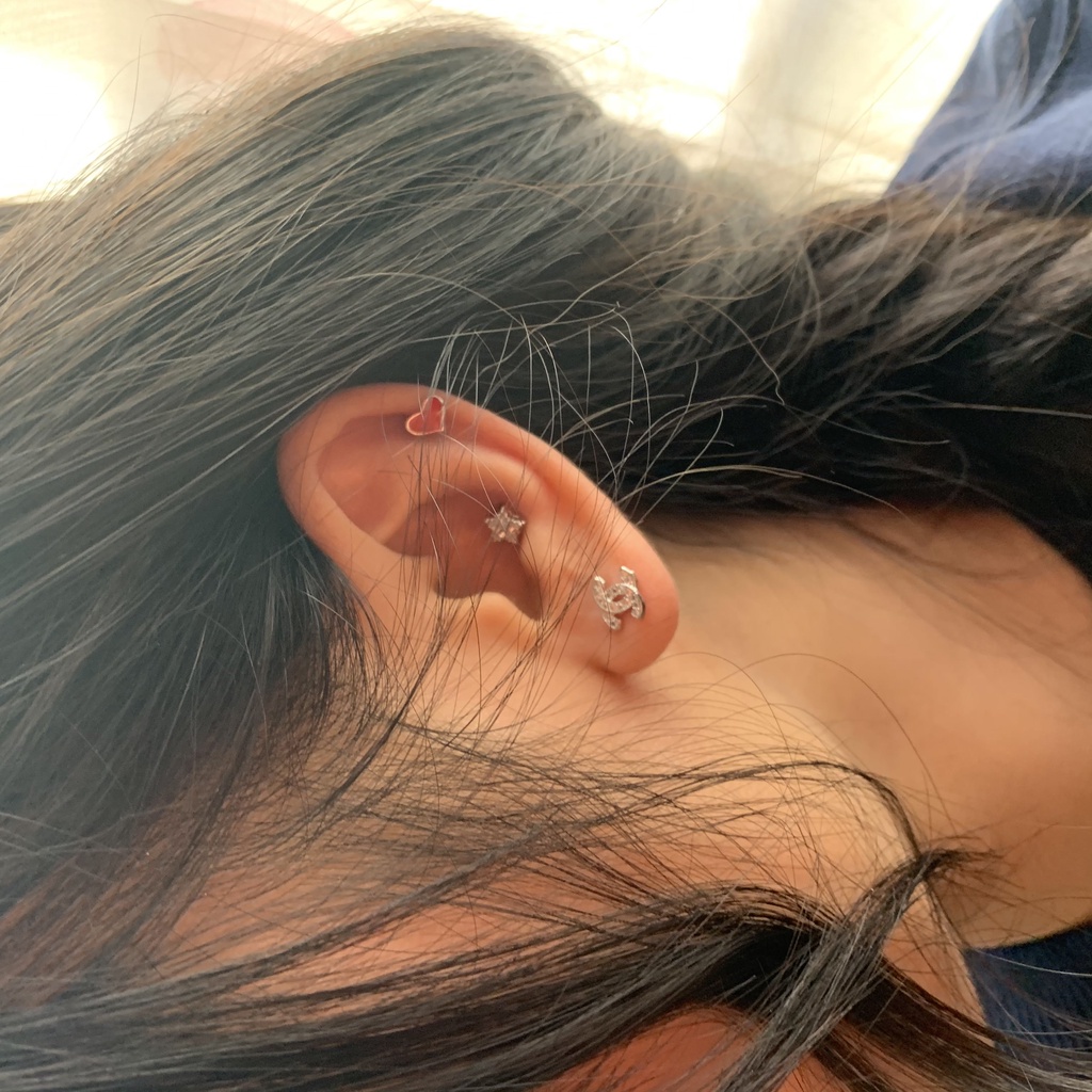 Khuyên tai nhỏ xinh chân bạc 925 không kích ứng nhiều hình phong cách Hàn Quốc HAMYN