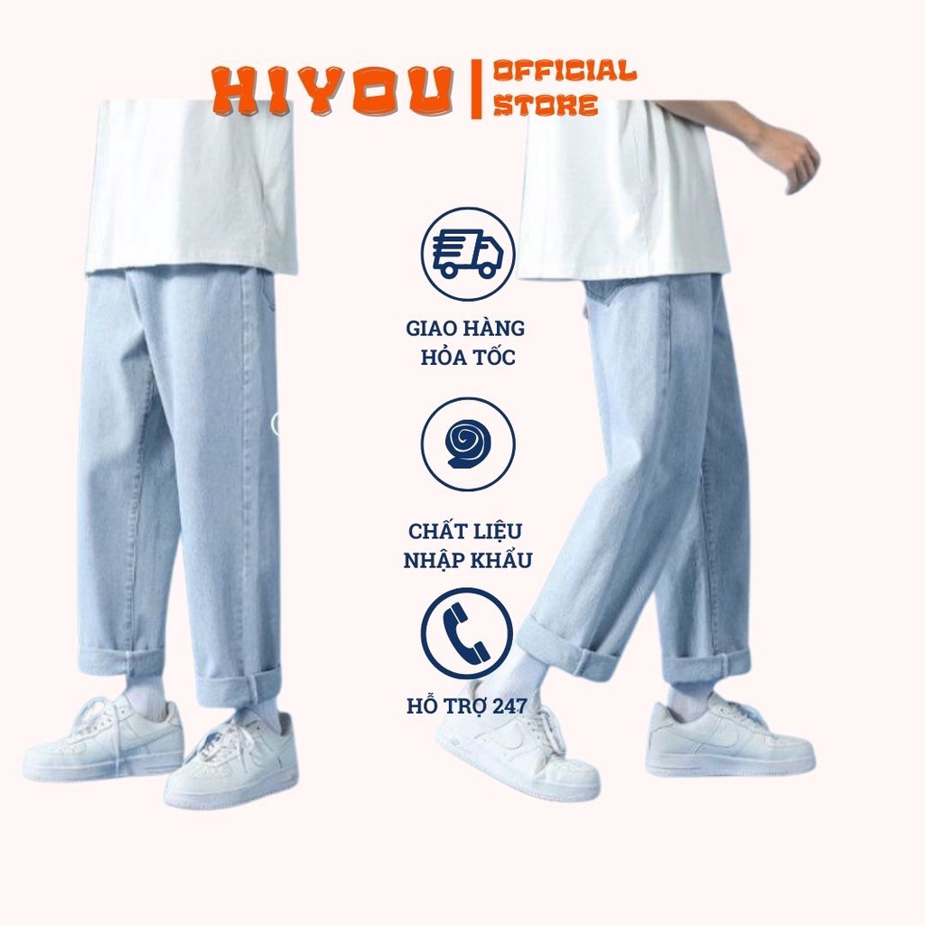 Quần jean Baggy Nam Nữ Hiyou, Quần bò Baggy nam nữ Hiyou Style Hàn Quốc trẻ trung hot hit, hàng chất lượng cao