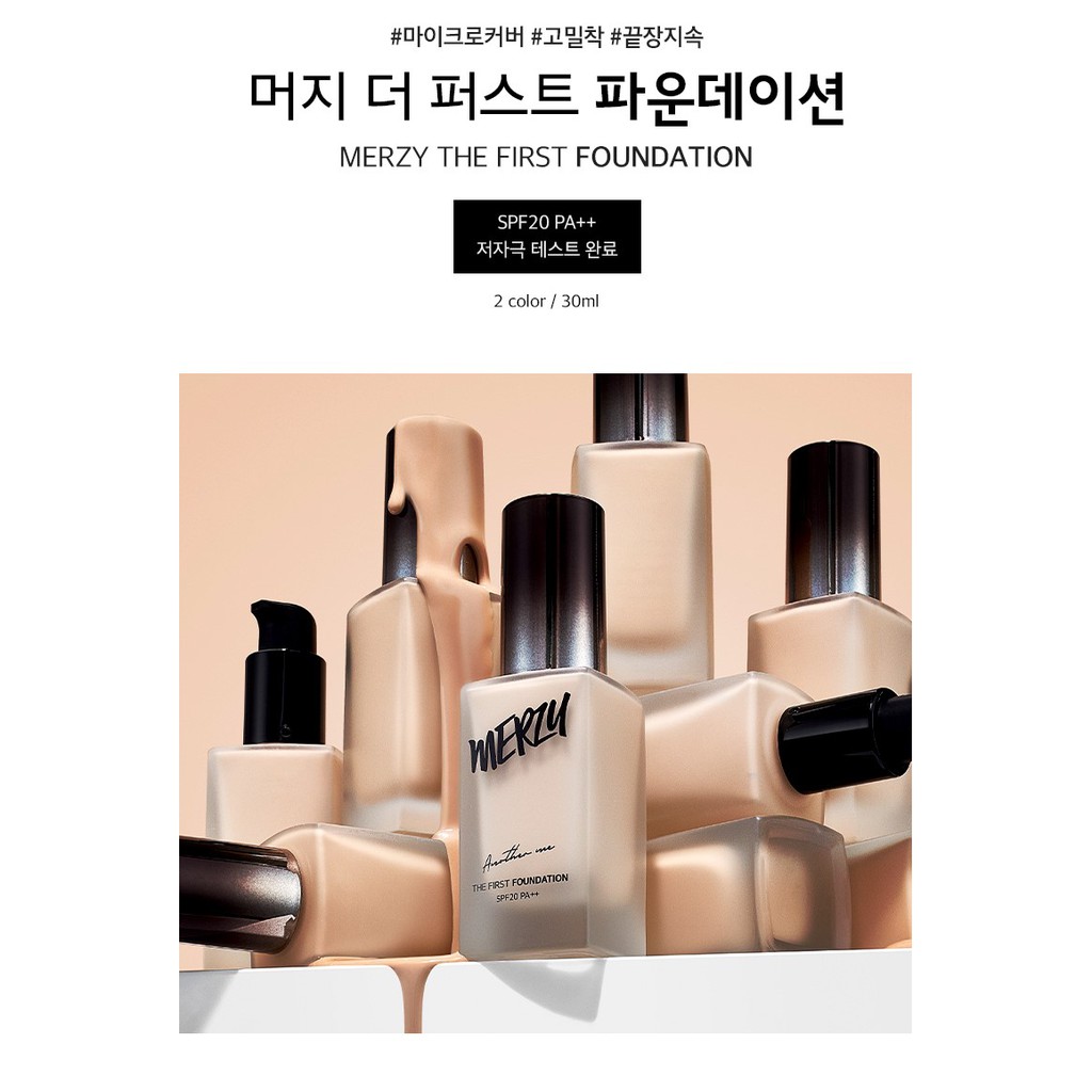 [Mã COSDEP2 giảm 8% đơn 250K] Kem nền che phủ hoàn hảo, giữ lớp nền lâu trôi Merzy The First Foundation SPF 20/PA++ 30ml