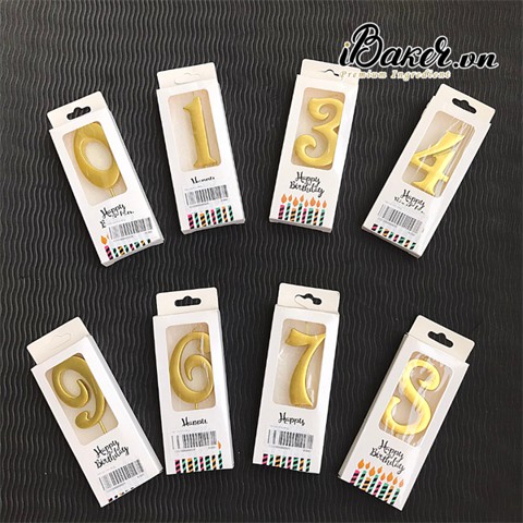 Nến số nhũ vàng