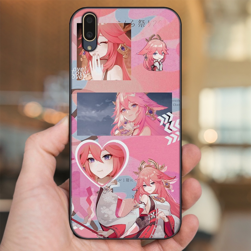 Ốp lưng Vivo V11 viền đen in hình Yae Miko Genshin Impact