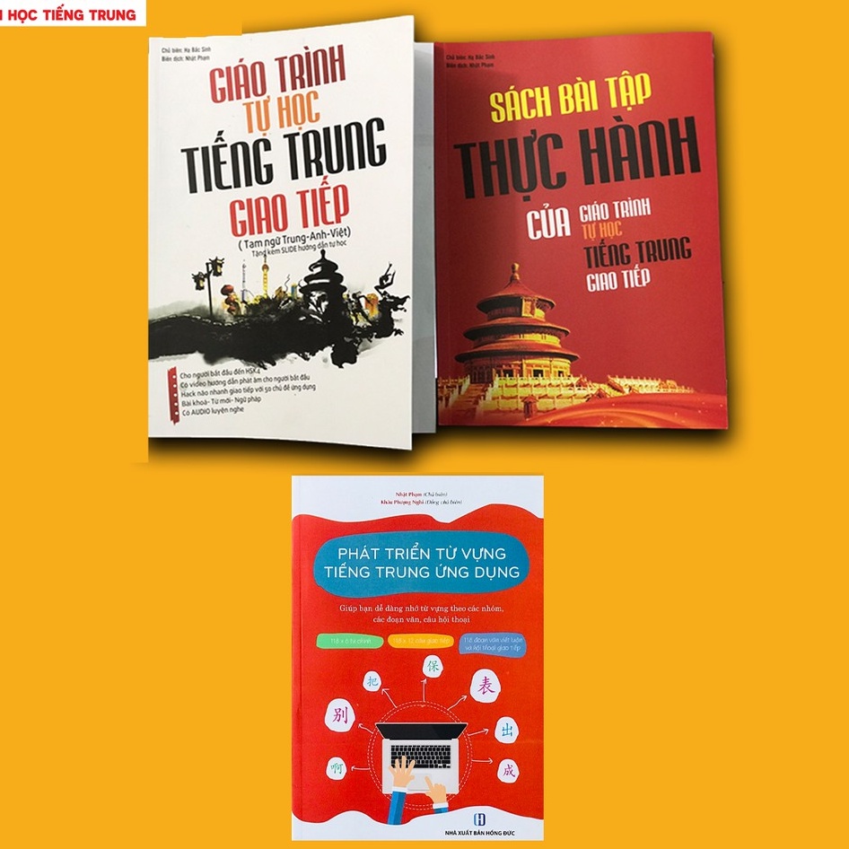 Sách - Combo Giáo trình tự hoc tiếng Trung giao tiếp + Phát triển từ vựng tiếng Trung