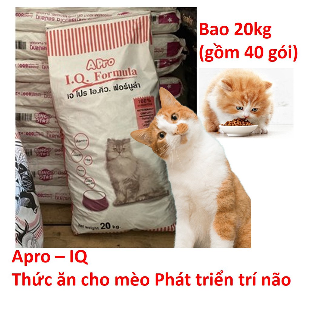 (Bao 20kg gồm 40 gói 500gr) Thức ăn cho mèo APRO Dạng hạt- Xuất xứ Thái Lan - Dùng cho mèo mọi lứa tuổi