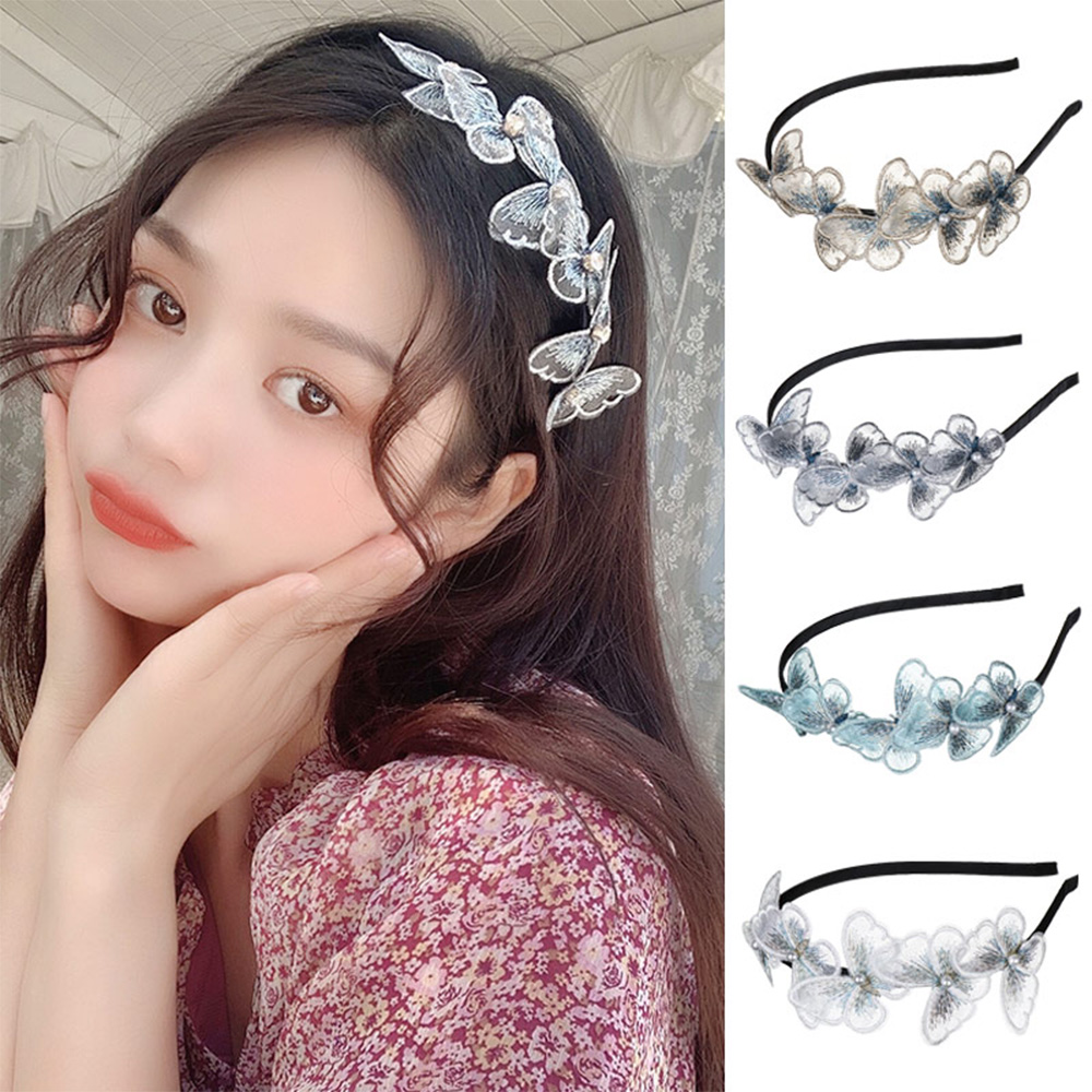 Kẹp Tóc Đính Ngọc Trai Hình Bướm Nhiều Màu Thời Trang Cho Nữ