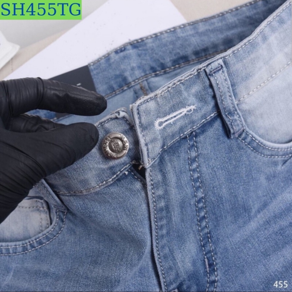 Quần short nam tenji sh455tg quần đùi nam xanh rách xước phong cách thời trang tenji store(44-70kg)