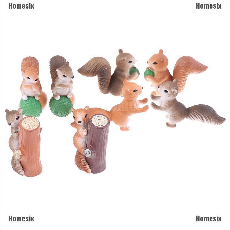 [HoMSI] DIY Squirrel Mini Miniature Fairy Garden Ornament Decor Dollhouse Accessories SUU