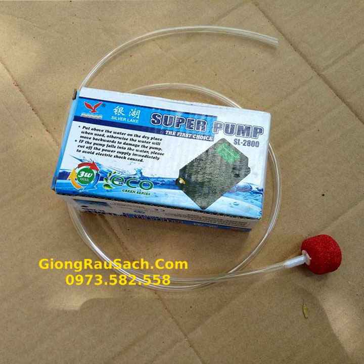 (TẶNG DÂY + VIÊN SỦI) Máy Sủi Khí Oxy Bể Cá Cảnh Mini 1 vòi Công Suất 2.5 - 3W