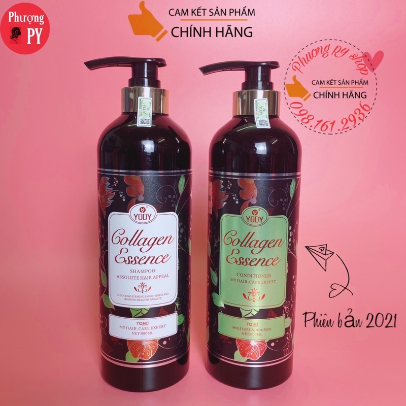 {CHÍNH HÃNG} CẶP DẦU GỘI XẢ YODY COLLAGEN ESSENCE 800MLx2 Siêu Phục Hồi Tóc Khô Xơ, Chẻ Ngọn,Giảm Gãy Rụng