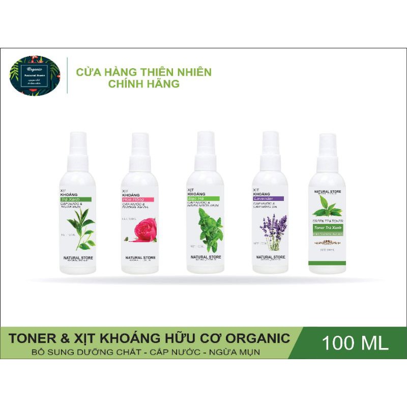 Toner & Xịt khoáng hữu cơ lành tính - nguồn nguyên liệu 100% organic