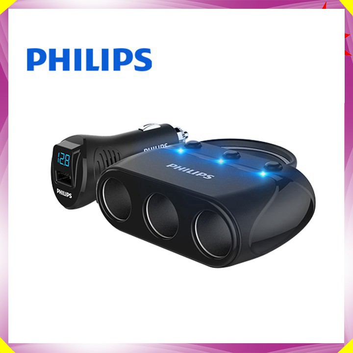 Bộ chia tẩu sạc cao cấp chính hãng thương hiệu Philips DLP2019 - Hàng Nhập Khẩu Chính Hãng