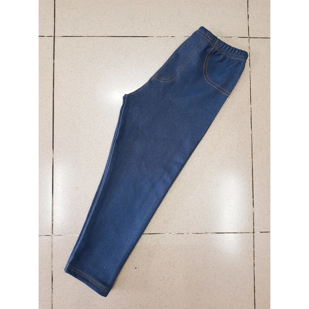 Quần legging dài giả jean xanh bé gái và bé trai