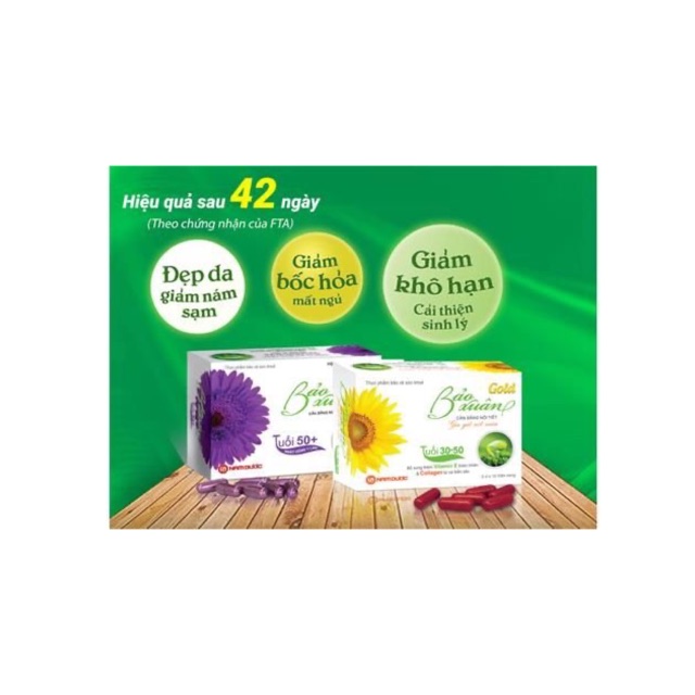 Viên uống Bảo Xuân Gold (Vàng) / Bảo Xuân 50+ (Tím) giúp cân bằng nội tiết, gìn giữ nét xuân