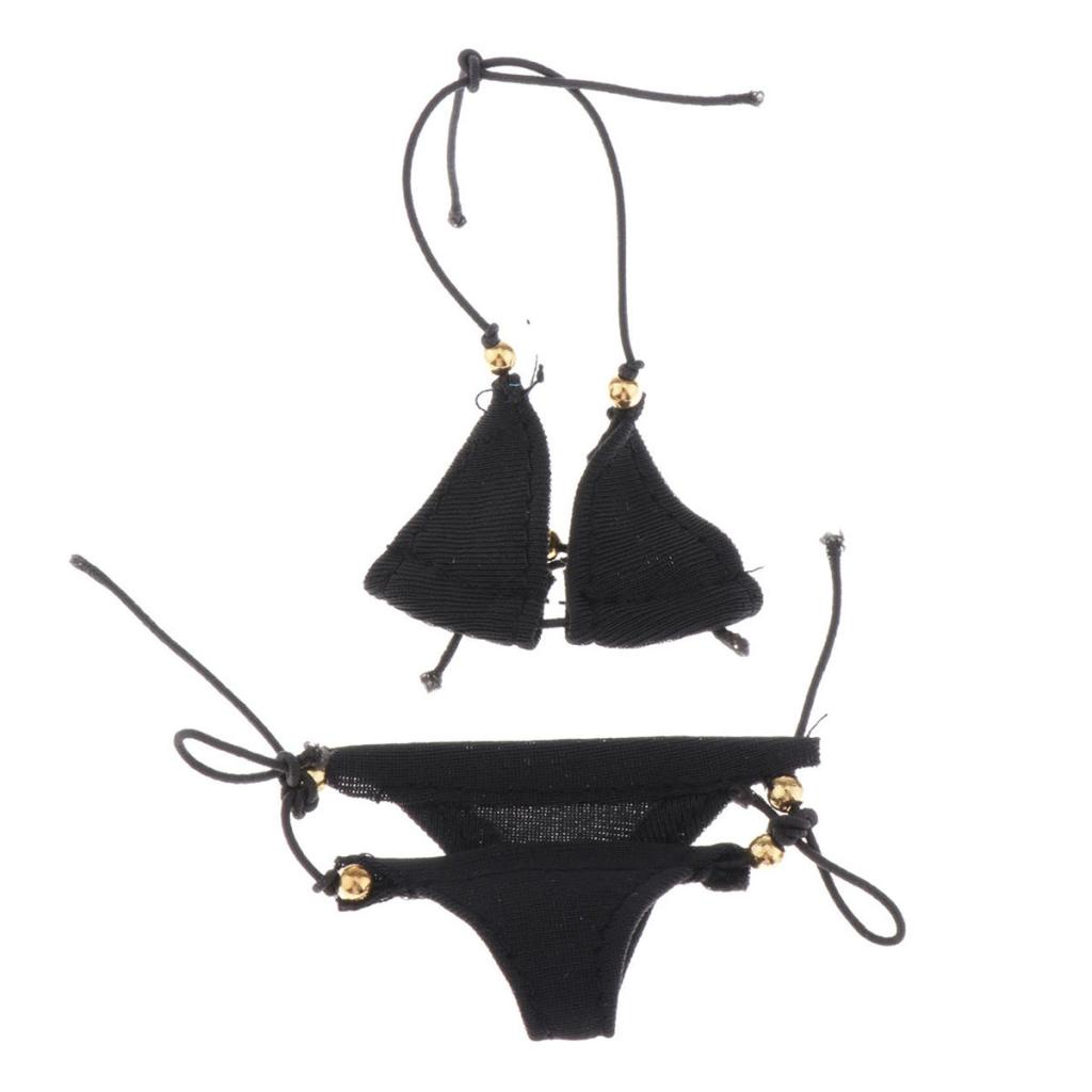 Bộ Bikini Tỉ Lệ 1/6 Màu Đen Cho Búp Bê Nữ 12''