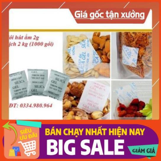 [NEW] Túi Hút Ẩm Silicagel 2g Bịch 2kg (1000 Gói) sử dụng trong thực phẩm, quần áo, giày dép, khửi mùi hôi