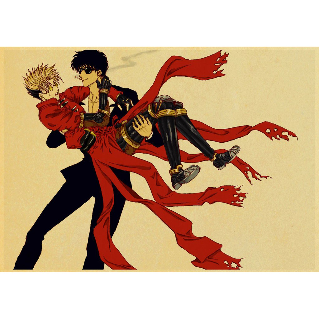 Poster Anime Trigun Phong Cách Retro Kích Thước 42x30cm