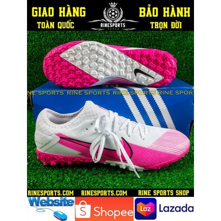 GIÀY BÓNG ĐÁ GIÀY BÓNG ĐÁ NHÂN TẠO (TF) Mercurial Vapor 13 Trắng Hồng HÀNG SUPER THAILAND